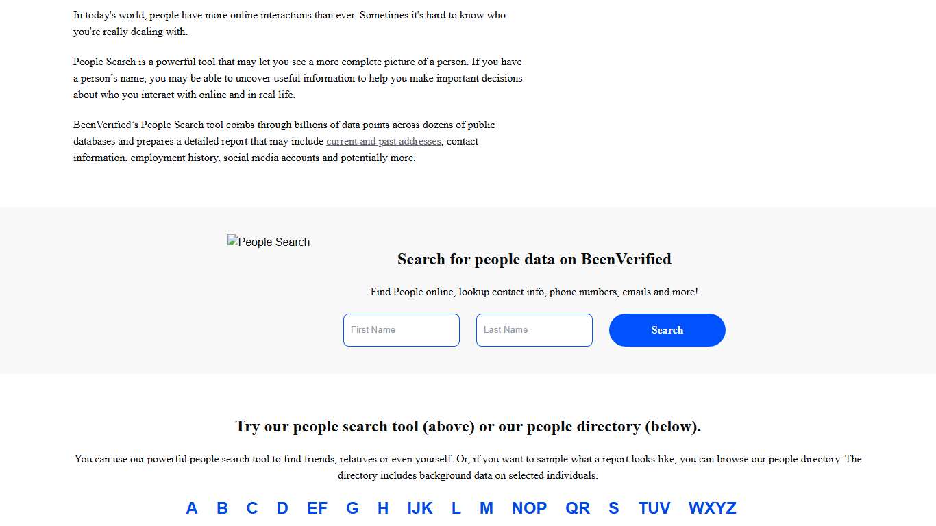 Use People Search to Find People and Lookup Info BeenVerified